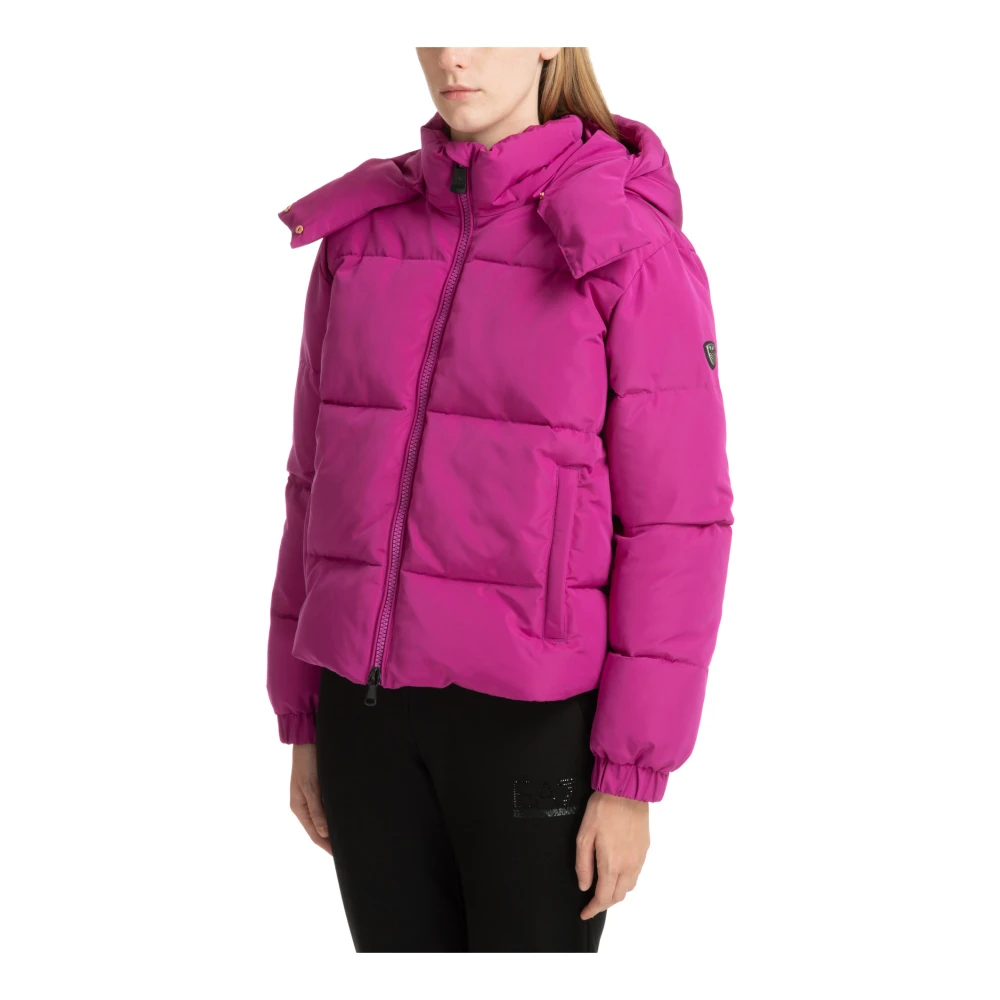 Emporio Armani EA7 Warme Donsjas met Ritssluiting Purple Dames