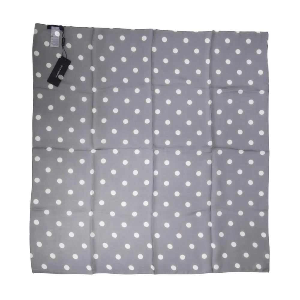 Dolce & Gabbana , Silk Scarves, Male, Blue, One Size, Polka Dot Silk Square Foulard