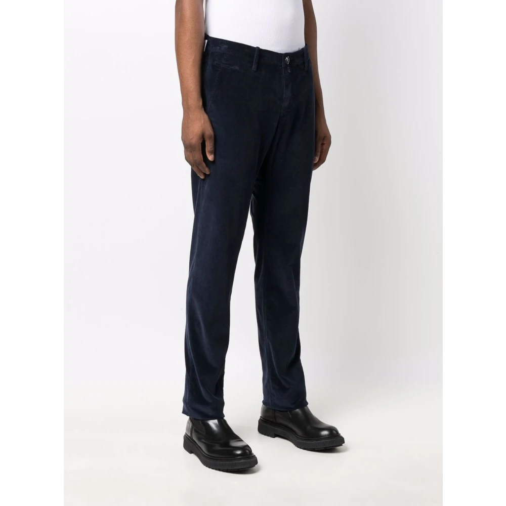 Jacob Cohën Blauwe Corduroy Slim Fit Broek Blue Heren