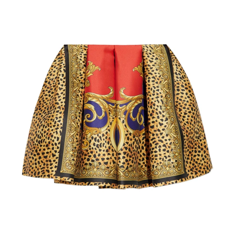 Versace Women's Cheetah Barocco Silk Duchesse Ballet Skirt
