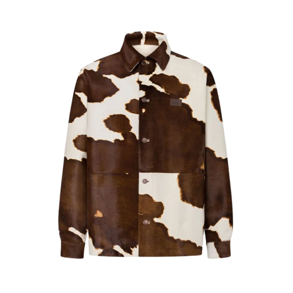 Moschino Men's Brown Pony Skin Jacket