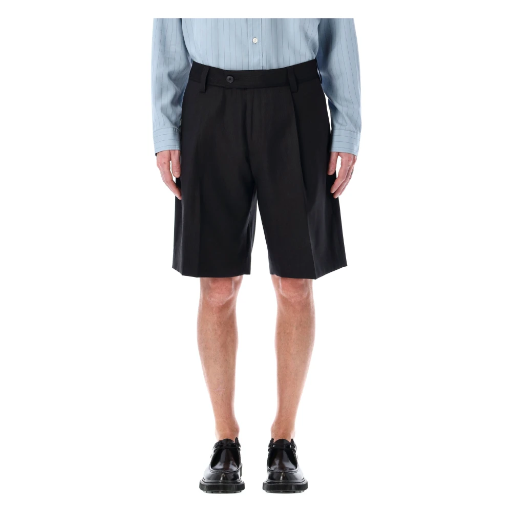 Mfpen Klassieke wollen shorts fijne zwarte streep Black Heren