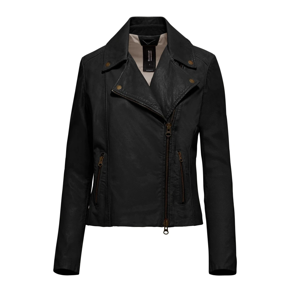 BomBoogie Leren Bikerjack Black Dames