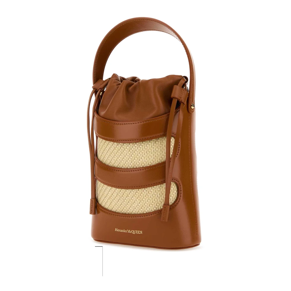 alexander mcqueen Mini The Rise bucket tas Brown Dames