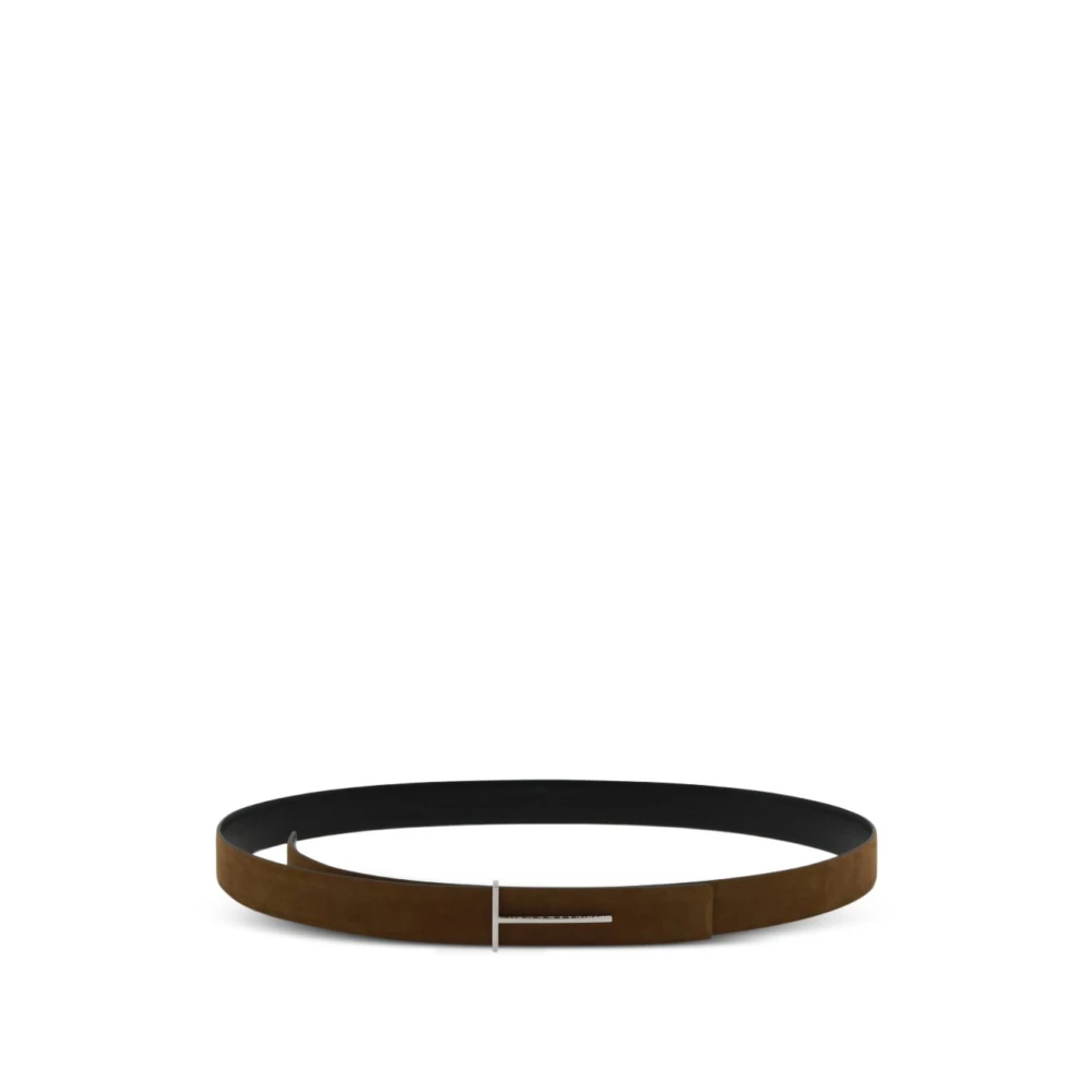 Tom Ford Men's Brown Belts, 95 Cm, Slim T Reversible Belt