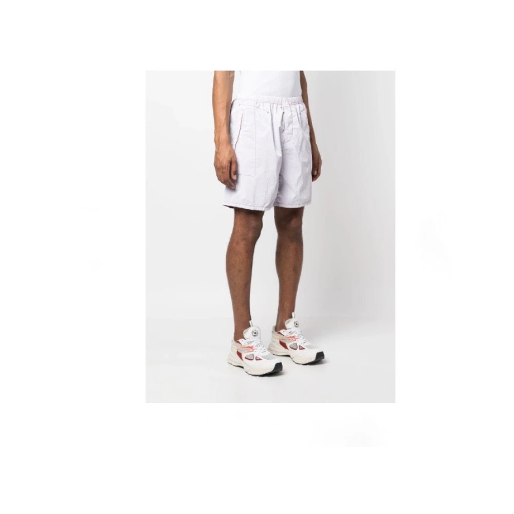 Stone Island Magenta Nylon Bermuda Short Marina White Heren
