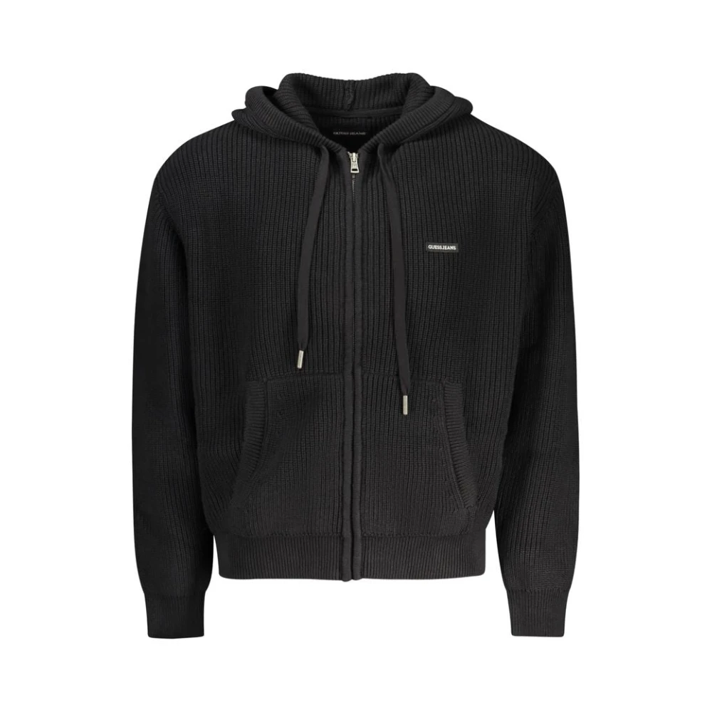 Guess Men's Black Long Amnic Cardigan With Hood - Zip-Throughs - 2XL - Sweatshirts & Hoodies