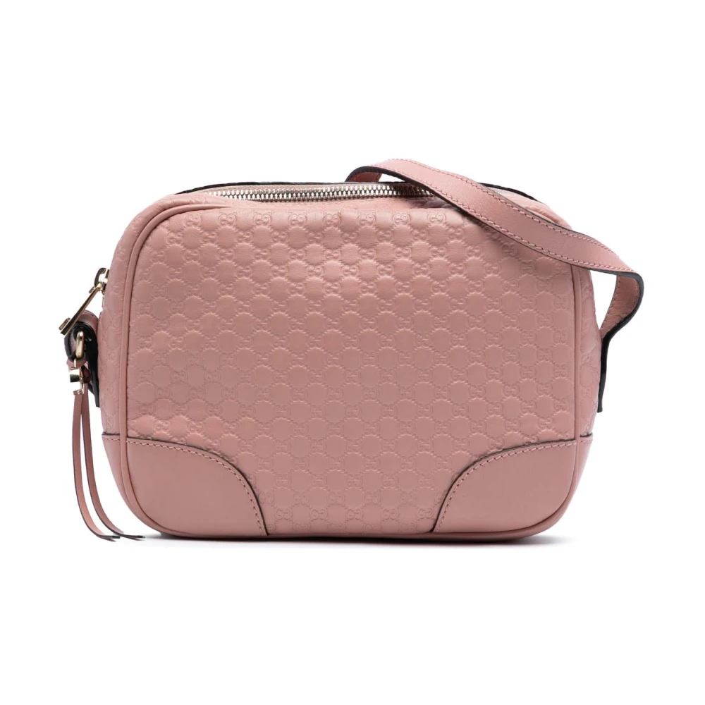 Gucci Vintage Women's Pink Vintage Cross Body Bags, One Size, Pre-Owned Embossed Pattern Leather Bag