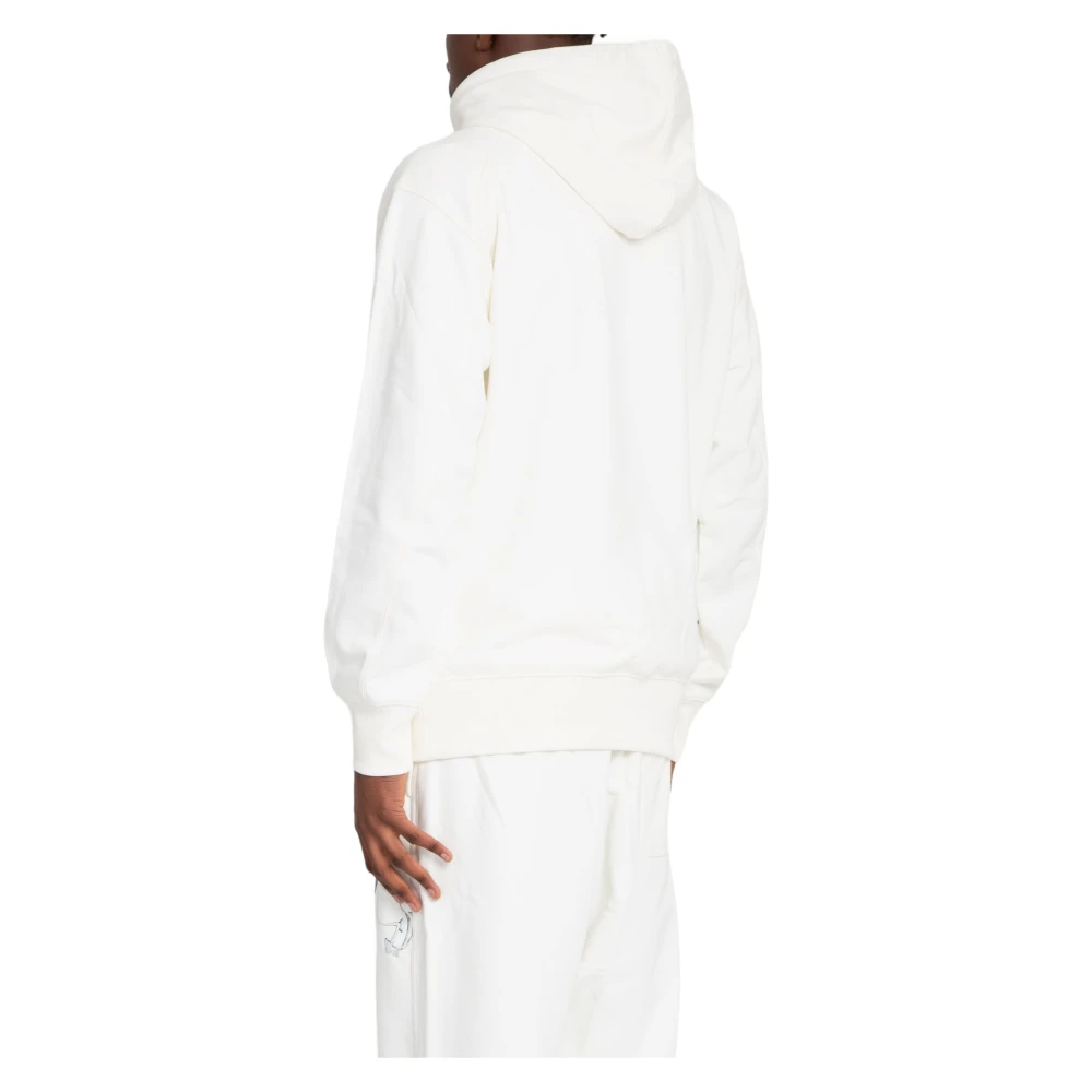 Y-3 Bloemen grafische hoodie in off white Heren