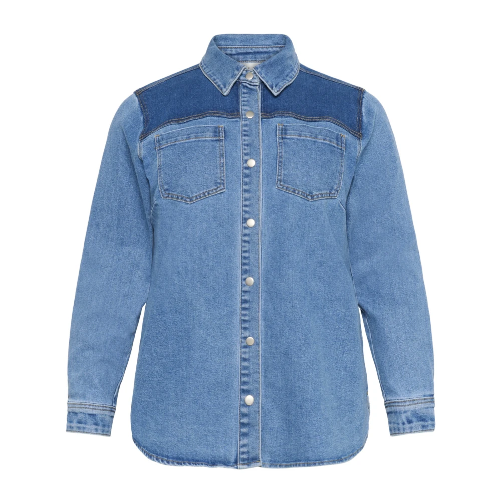 Blouses & Shirts > Denim Shirts - - Kaffe Curve - Modalova