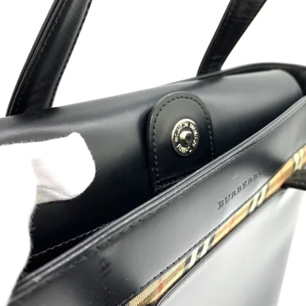 Burberry Vintage Pre-owned Leather totes Black Dames