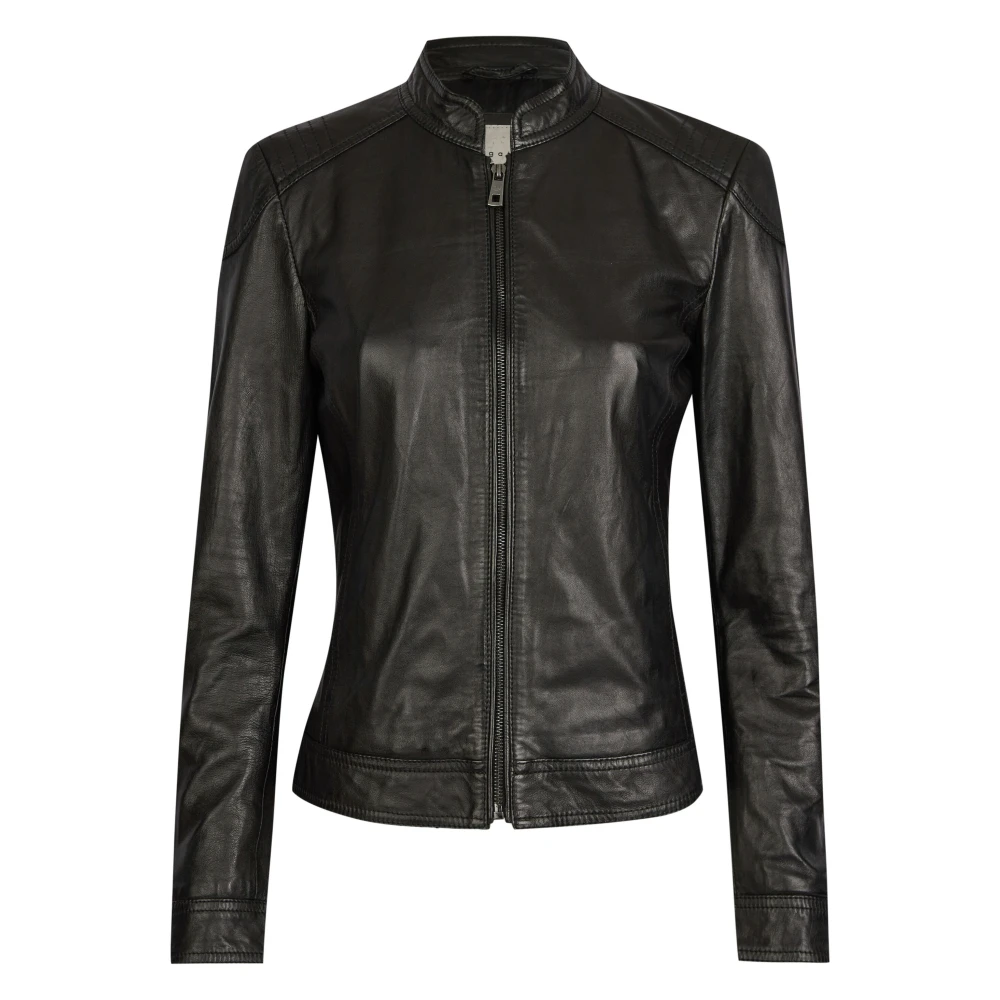 Bugatti Klassieke Leren Jas met Elegante Details Black Dames
