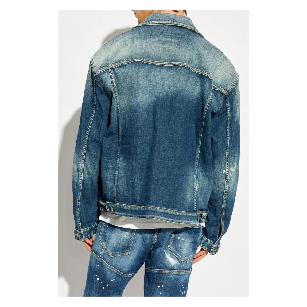 Dsquared2 Navy Blauwe Jas Blue Heren