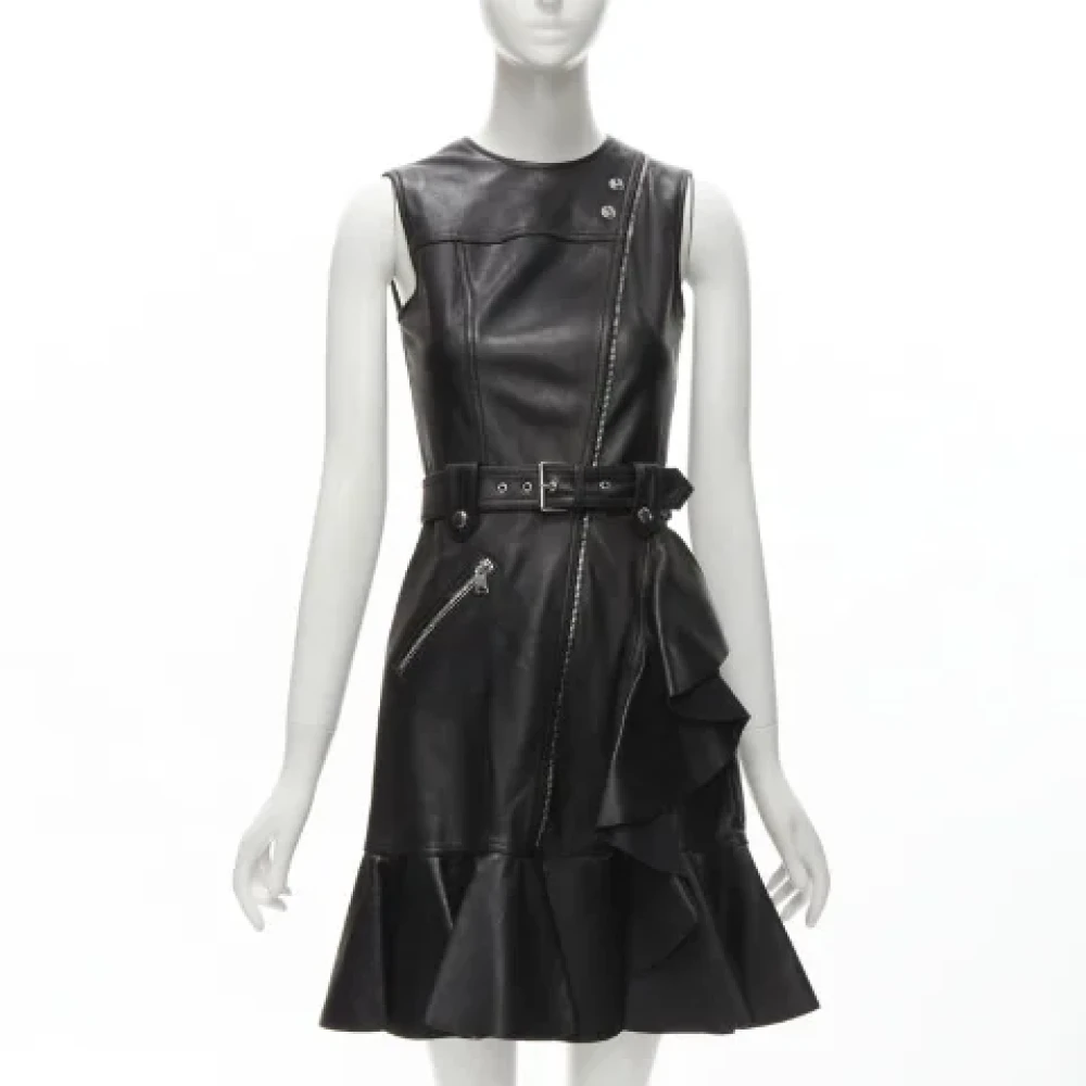 Alexander McQueen Pre-owned Leather dresses Black Dames