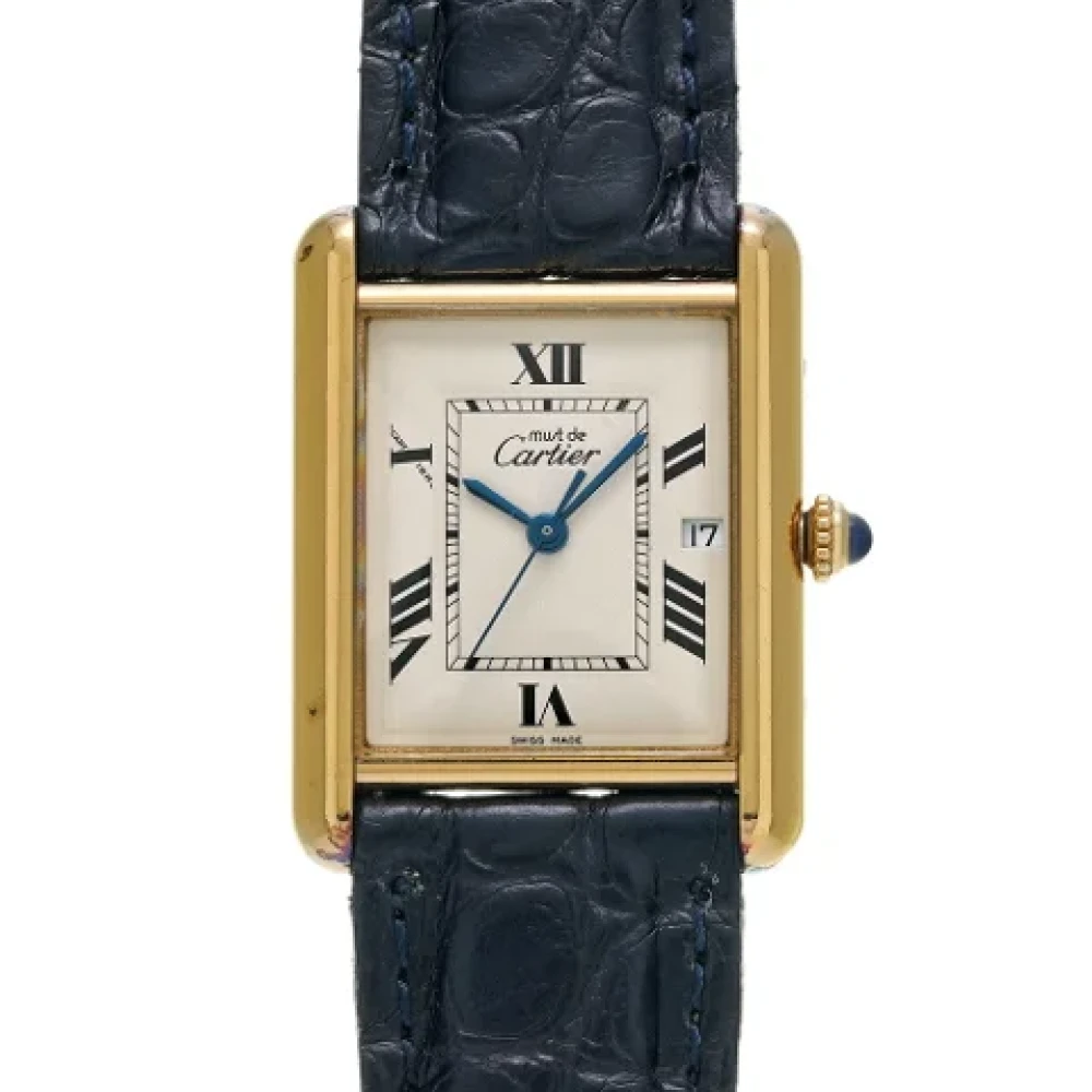 Cartier Vintage Pre-owned Guld klockor White, Herr