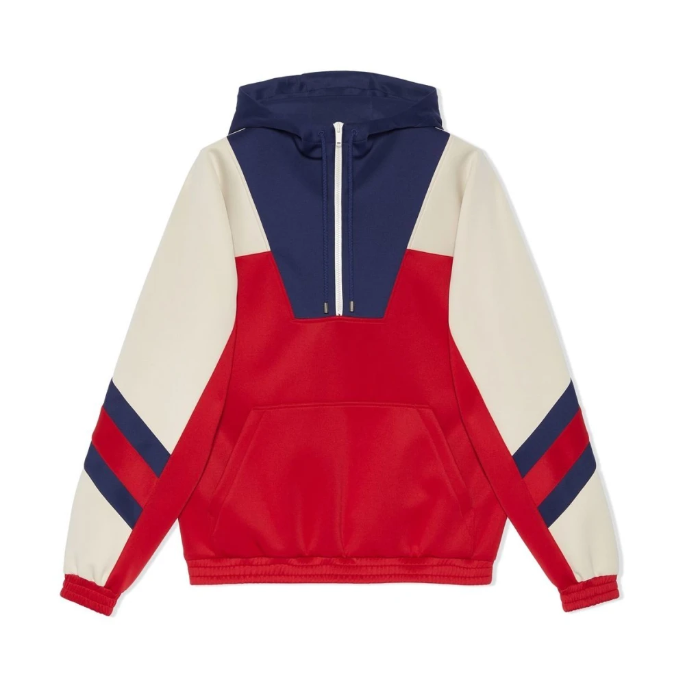 Gucci Web Colour-Block Hoodie Red Heren
