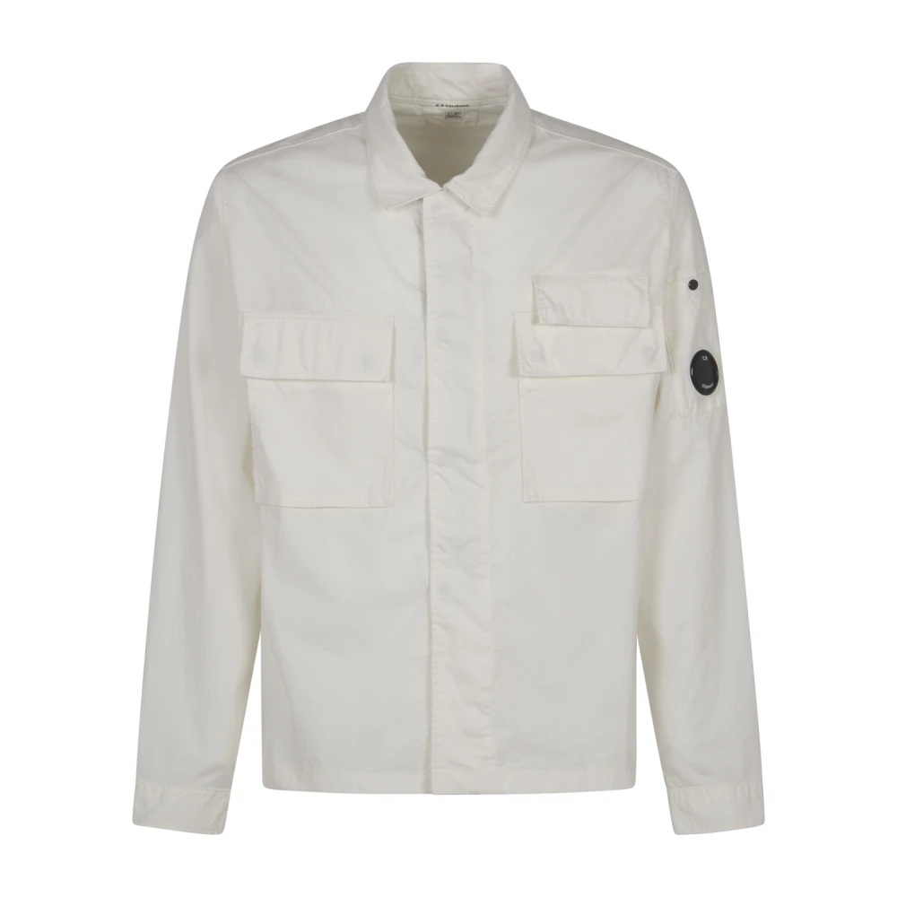 C.P. Company Lange Mouw Gabardine Overhemden White Heren