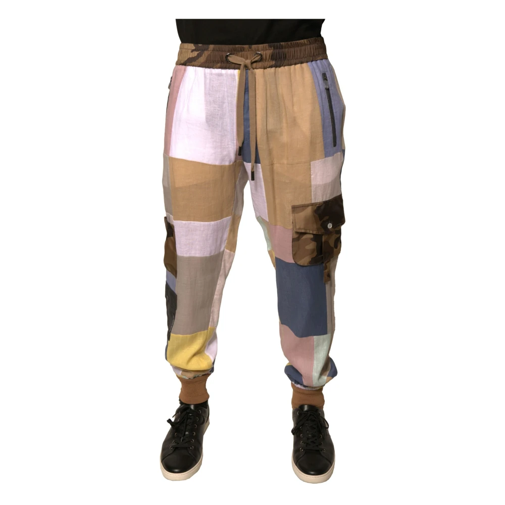 Dolce & Gabbana Men's Multicolor Patchwork Jogger Sweatpants