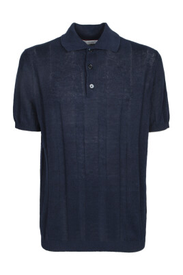 polo-bleu-manches-courtes
