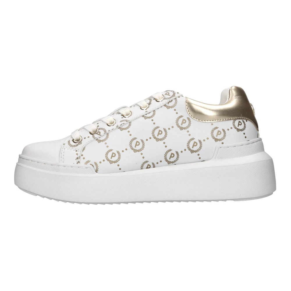Pollini Faux Leather Trainers Dames Schoenen Wit