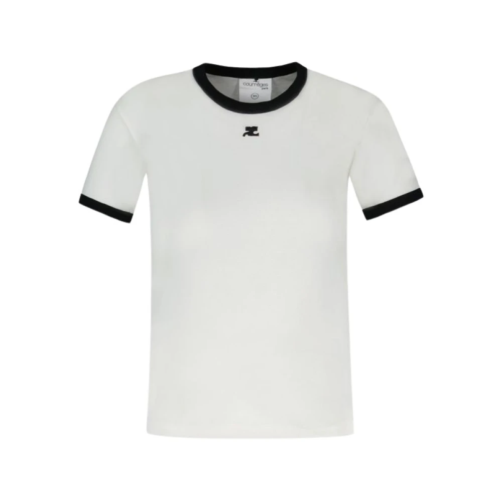 Courrèges Contrast T-shirt Katoen Heritage White Dames