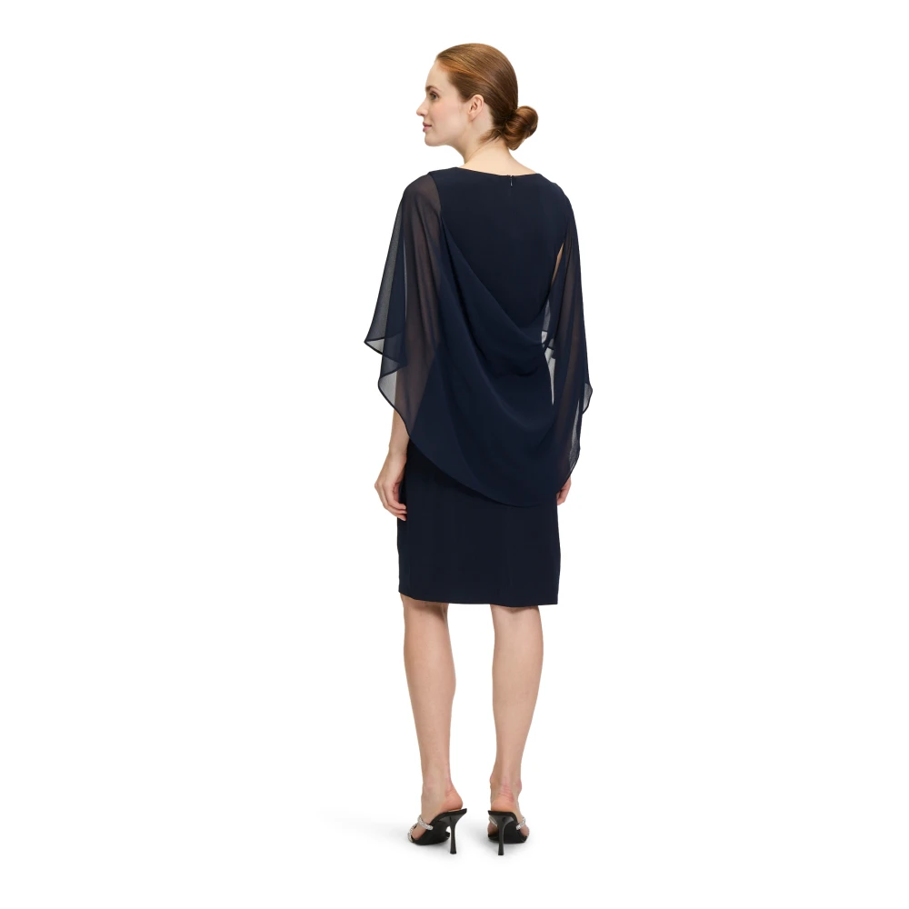Vera Mont Elegante Gerimpelde Cocktailjurk Blue Dames