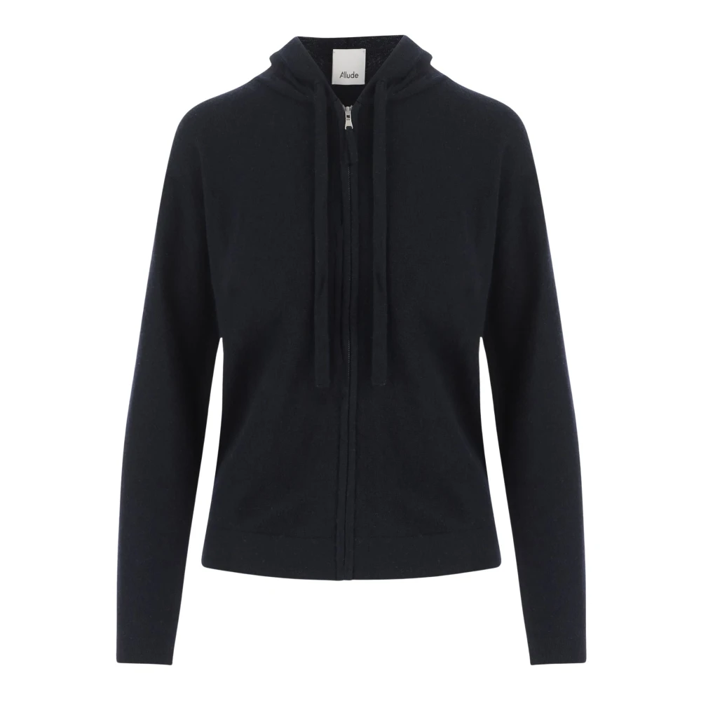 Allude Wol-Kasjmier Capuchon Cardigan Blue Dames