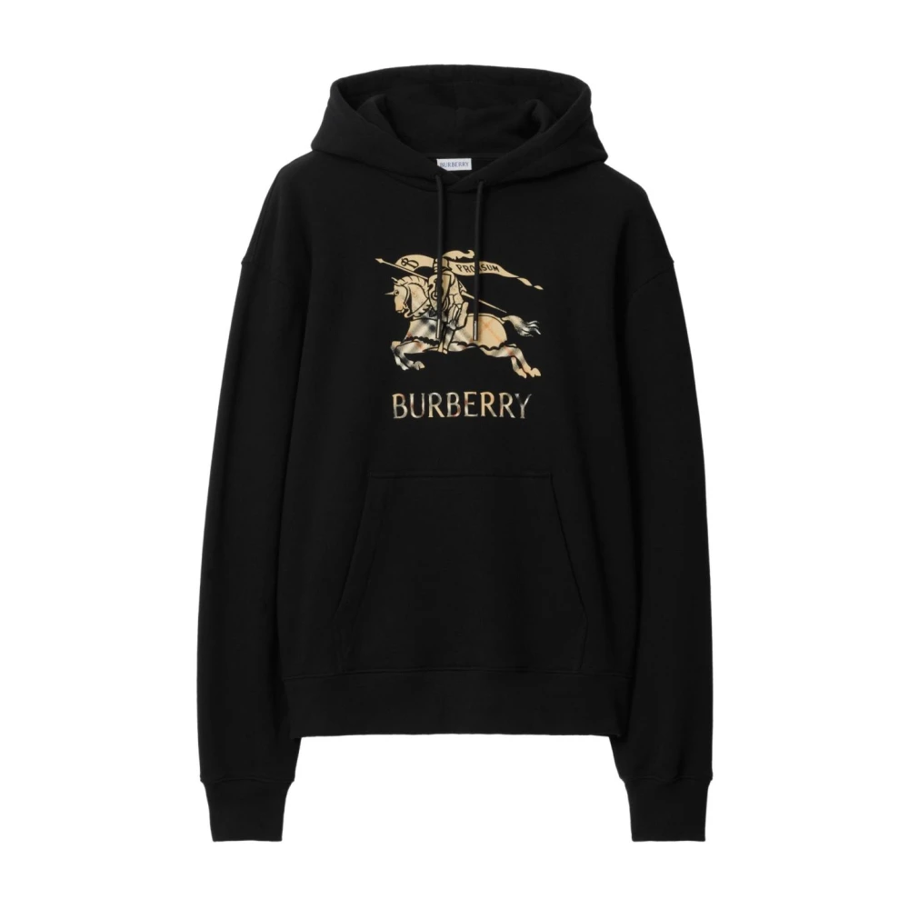 Burberry Men's Black Hoodies, S, Cotton Jersey Hoodie