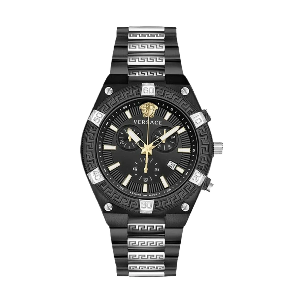 Versace VESO01022 V-Sporty Greca Chronograph black gray Steel Men's Watch NEW - Image 2