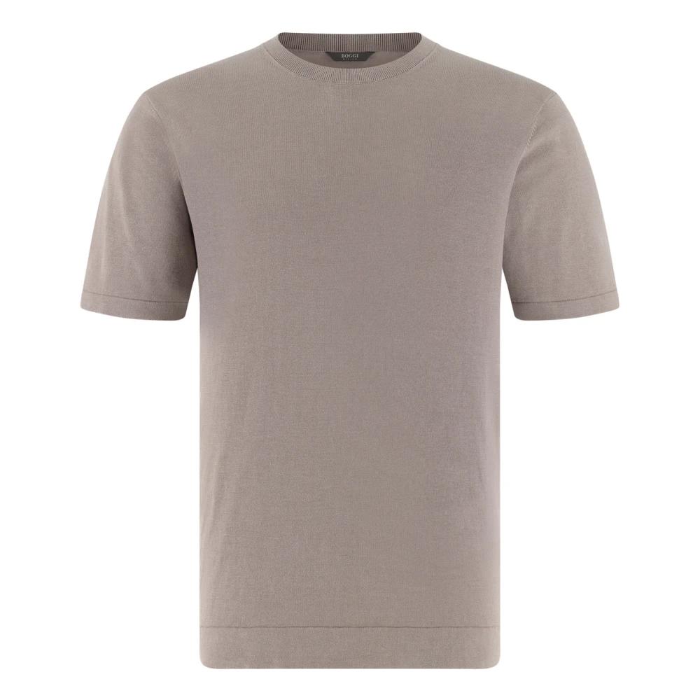 Boggi Milano Homme Gris Pulls, Taille: 2XL T-Shirt En Maille De Crêpe De Coton