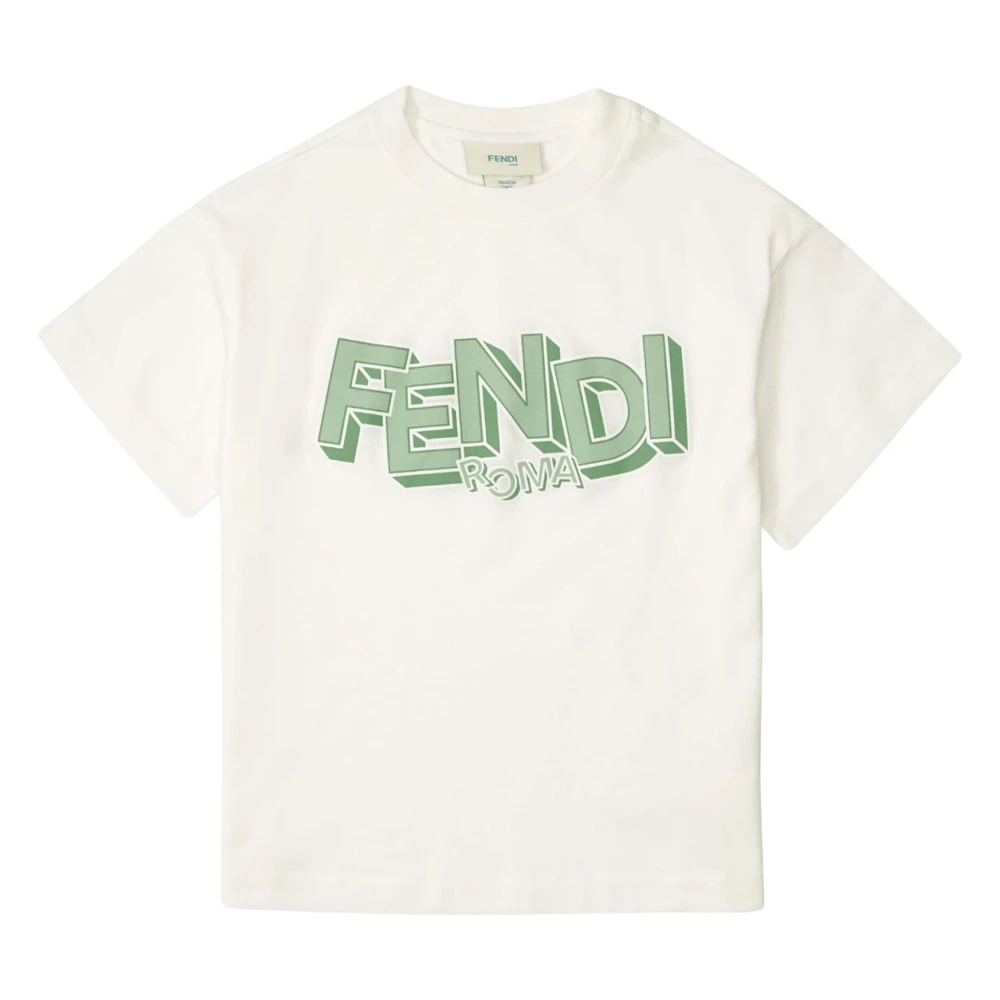 Fendi Boys White Logo T-Shirt - Kids Short Sleeve T-Shirts - 7 Y - Kids