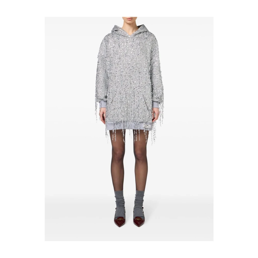 Elisabetta Franchi Grijze Jurk Aw24 Damesmode Gray Dames