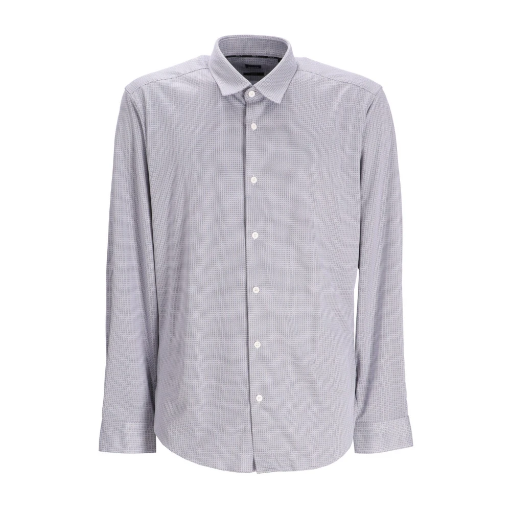 Hugo Boss Blauw Micro-Gestreept Klassiek Overhemd Blue Heren
