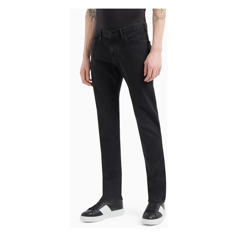 Emporio Armani Zwarte Jeans voor Stijlvolle Look Black Heren