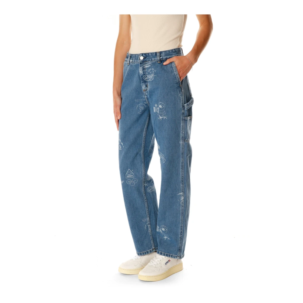 Carhartt WIP Utility Straight Fit Jeans Blue Dames