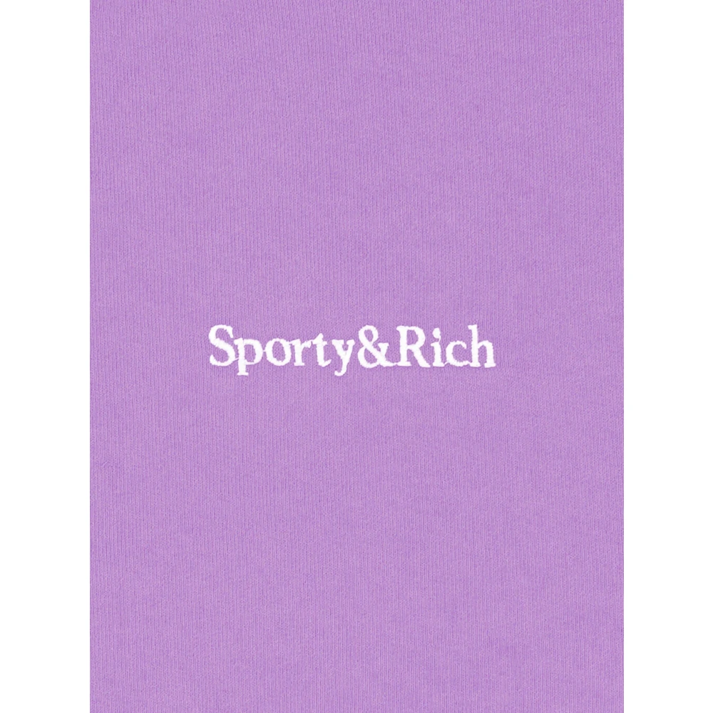 Sporty & Rich Logo Geborduurde Gym Shorts Purple Heren