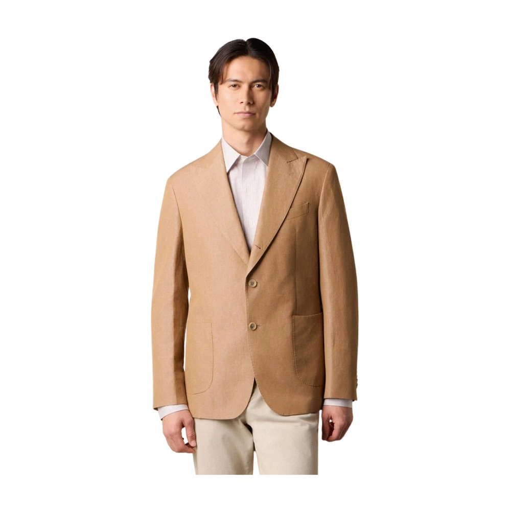 Brooks Brothers Men's Orange Cotton-Linen Blazer