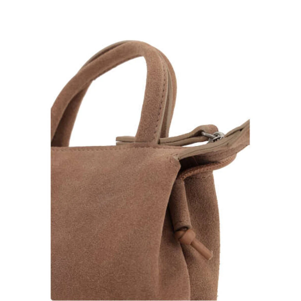 Marsell Lichtbruine suède handtas met zilveren hardware Brown Dames