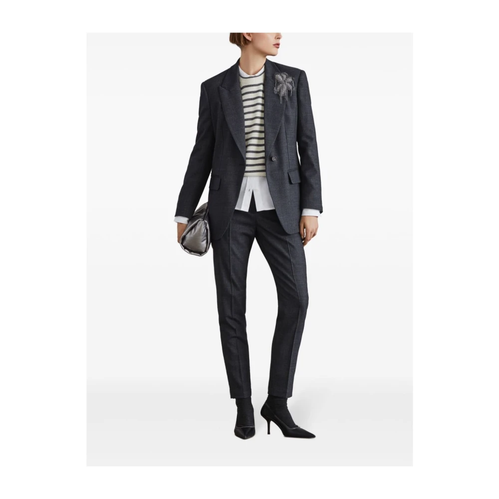BRUNELLO CUCINELLI Grijze Broek Elegante Stijl Gray Dames
