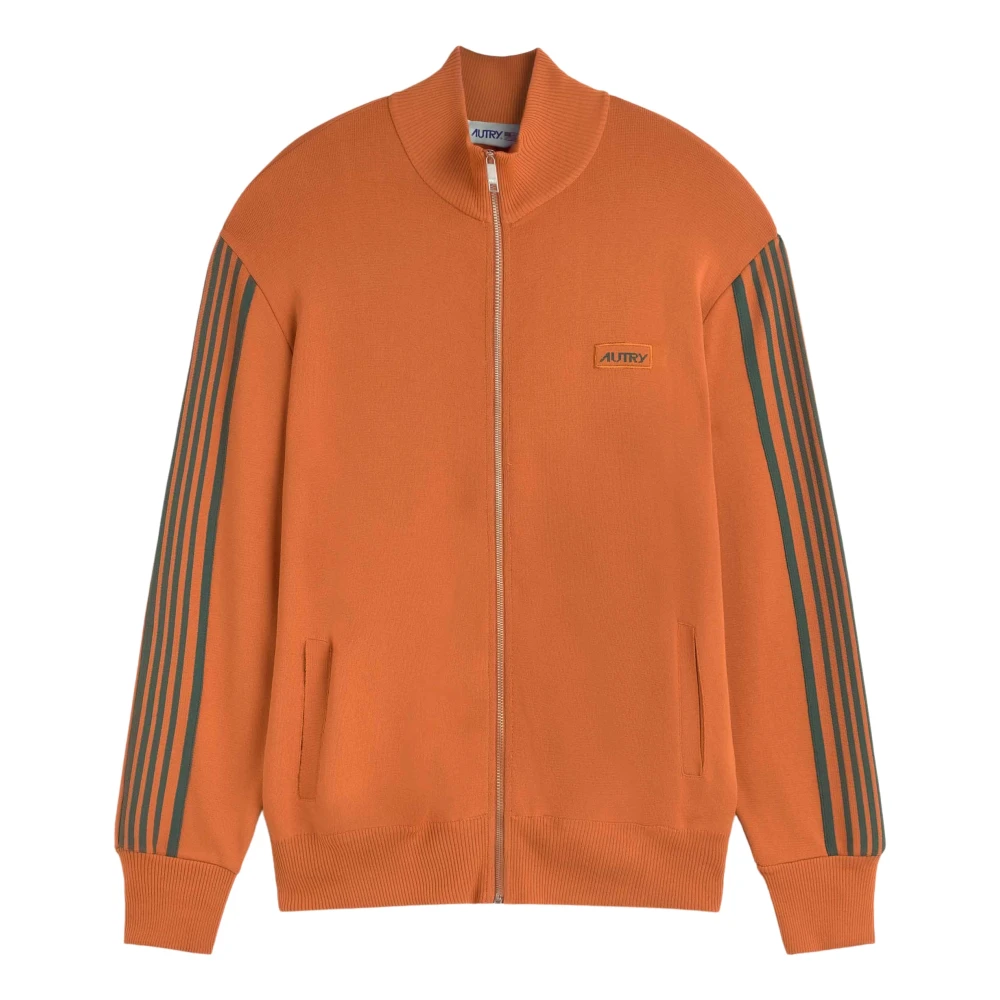 Autry Gestreept Groen Jas met Ritssluiting Orange Heren