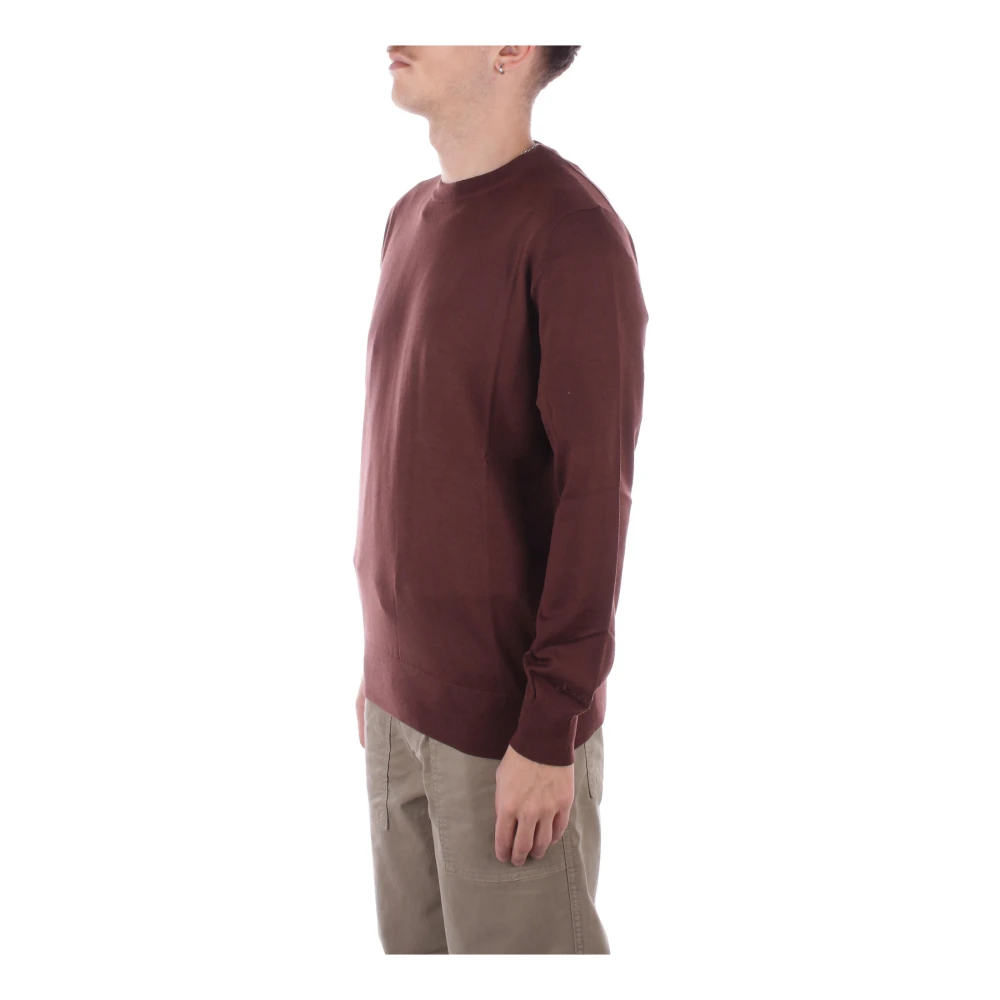 Saint Barth Bruine Logo Sweater Regular Fit Brown Heren