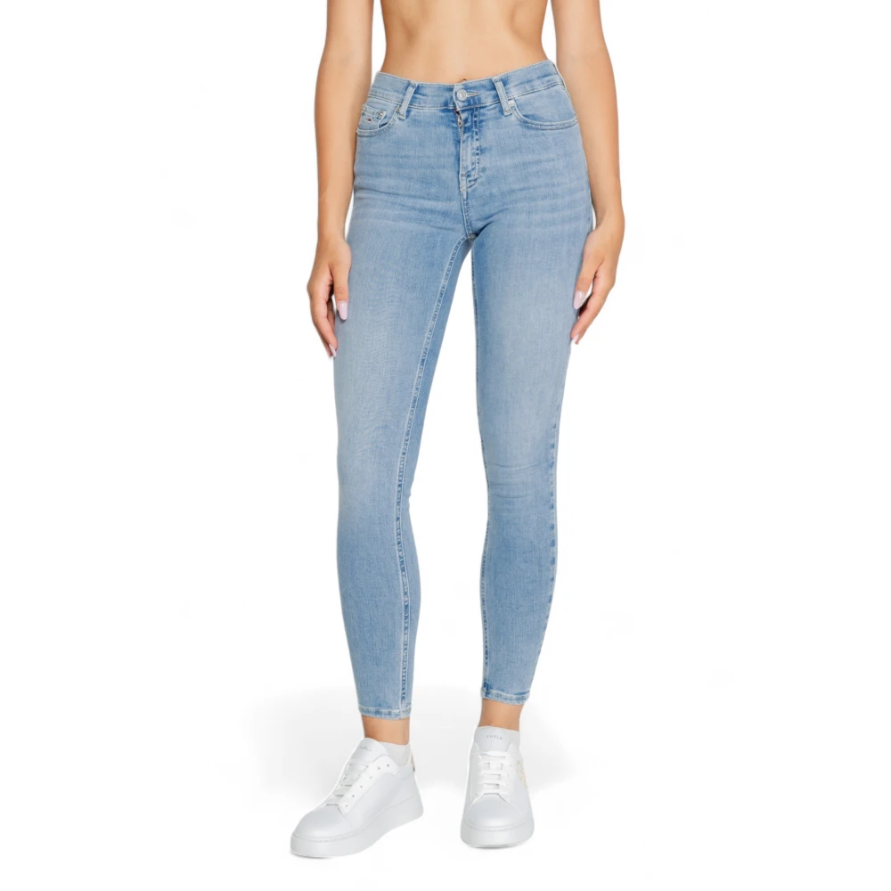 Tommy Hilfiger Blauwe Effen Jeans met Ritssluiting Blue Dames