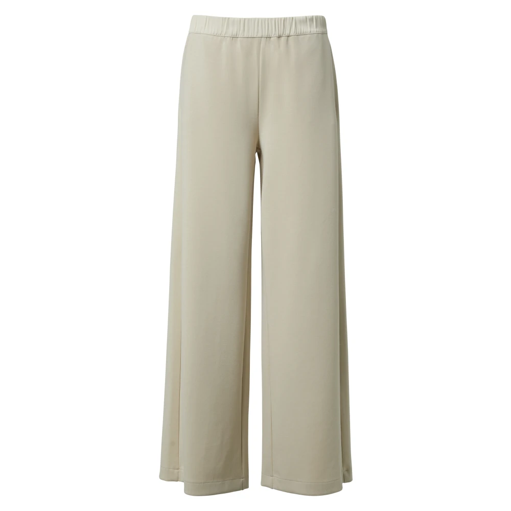 Comma Elastische taille Palazzo broek Beige Dames