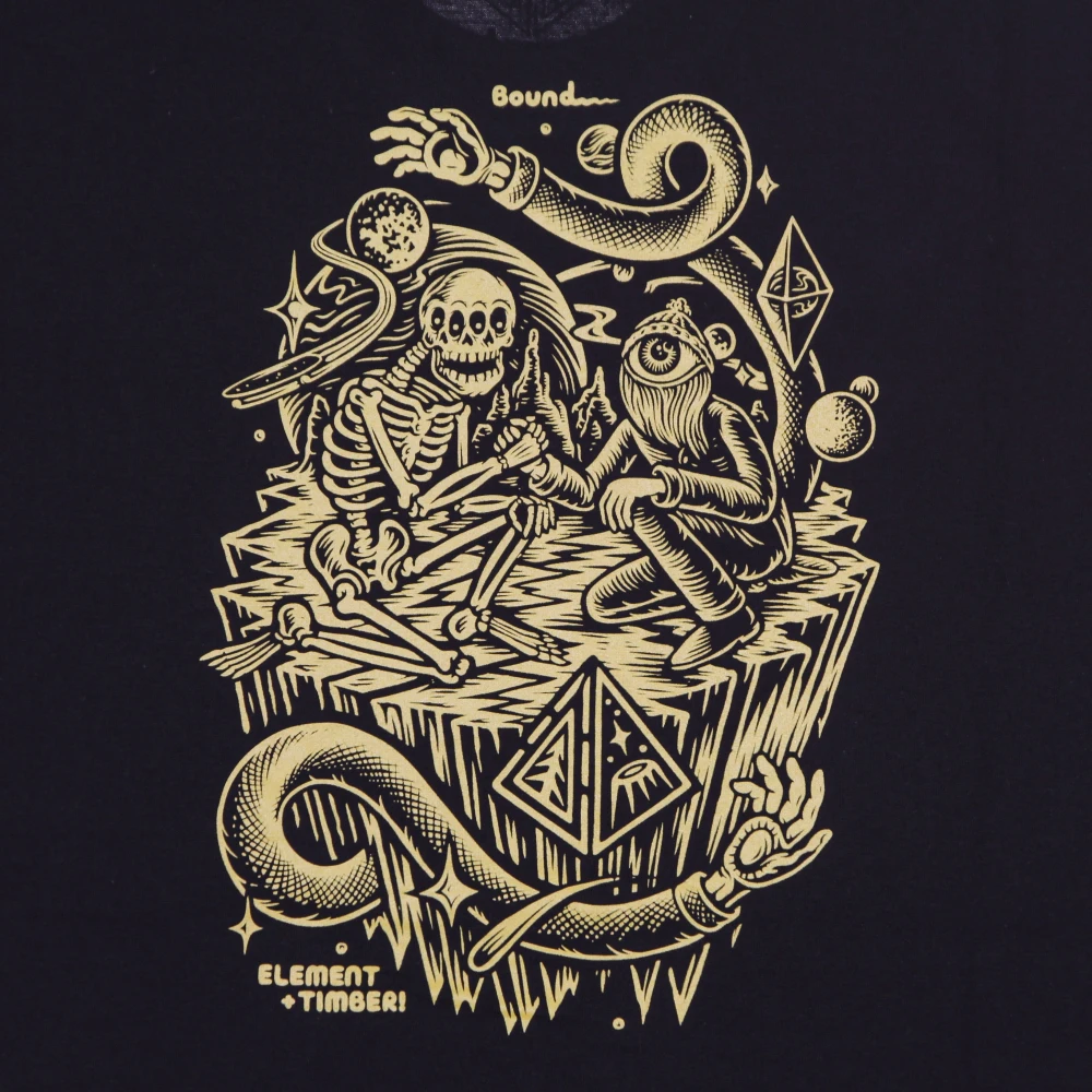 Element Zwarte Heren Tee met Timber Print Black Heren