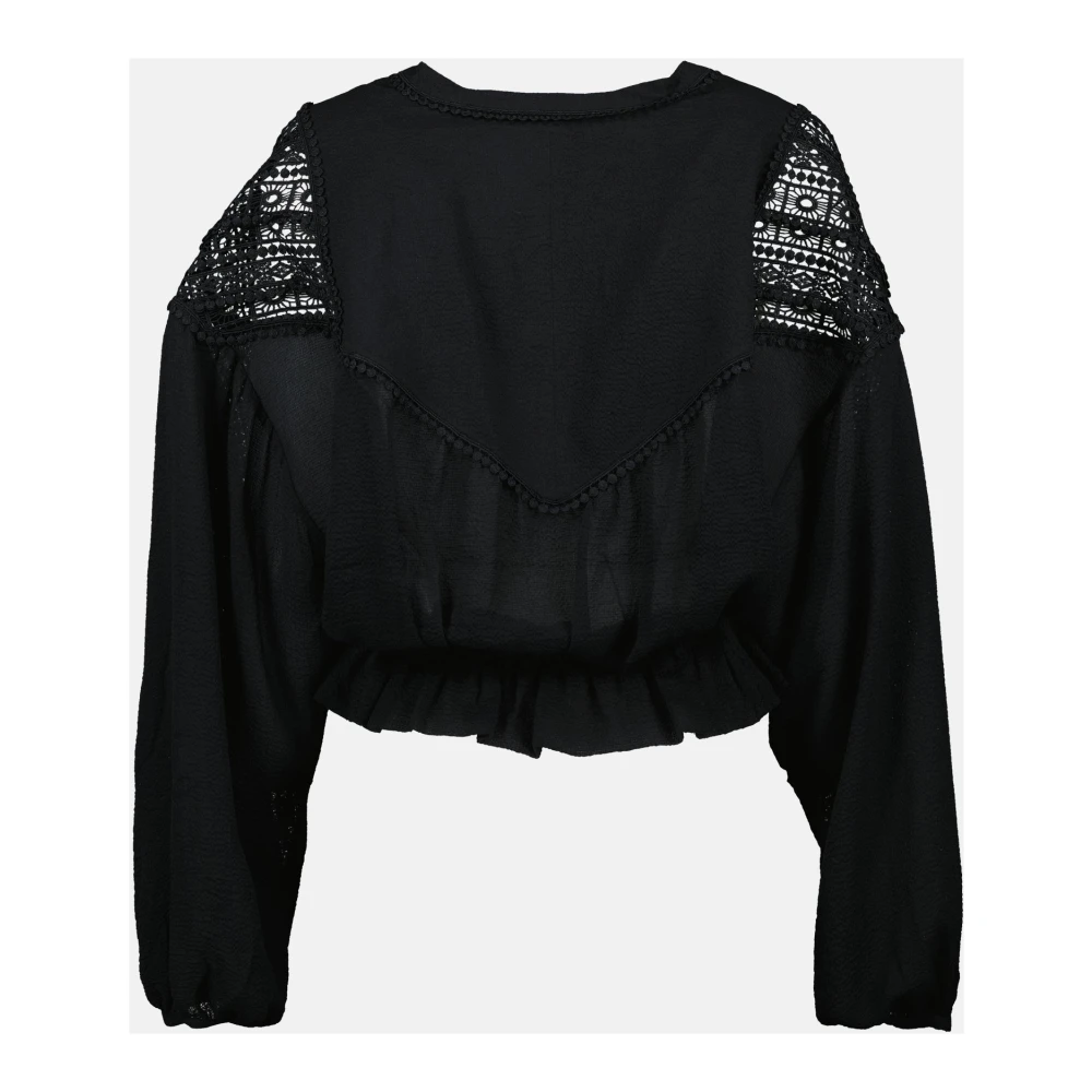 IRO Zwarte Rixi Blouse met V-hals Black Dames