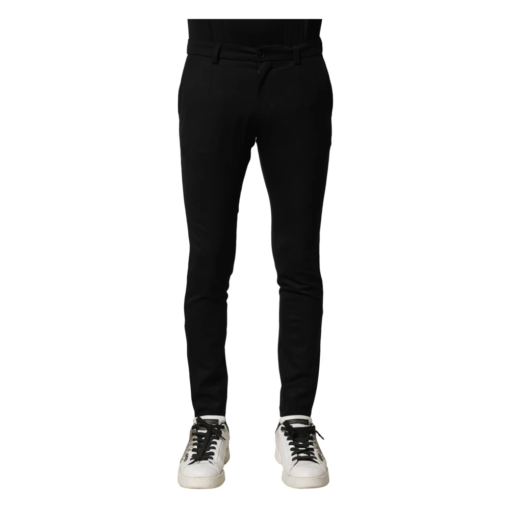 Dolce & Gabbana Men's Black Skinny Trousers, S, Skinny Mid Waist Trousers