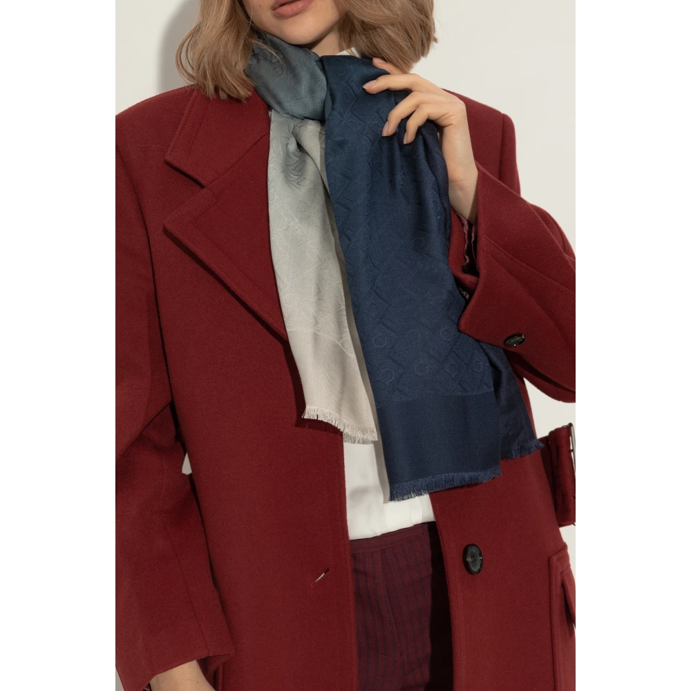 Salvatore Ferragamo Sjaal met monogram Blue Dames
