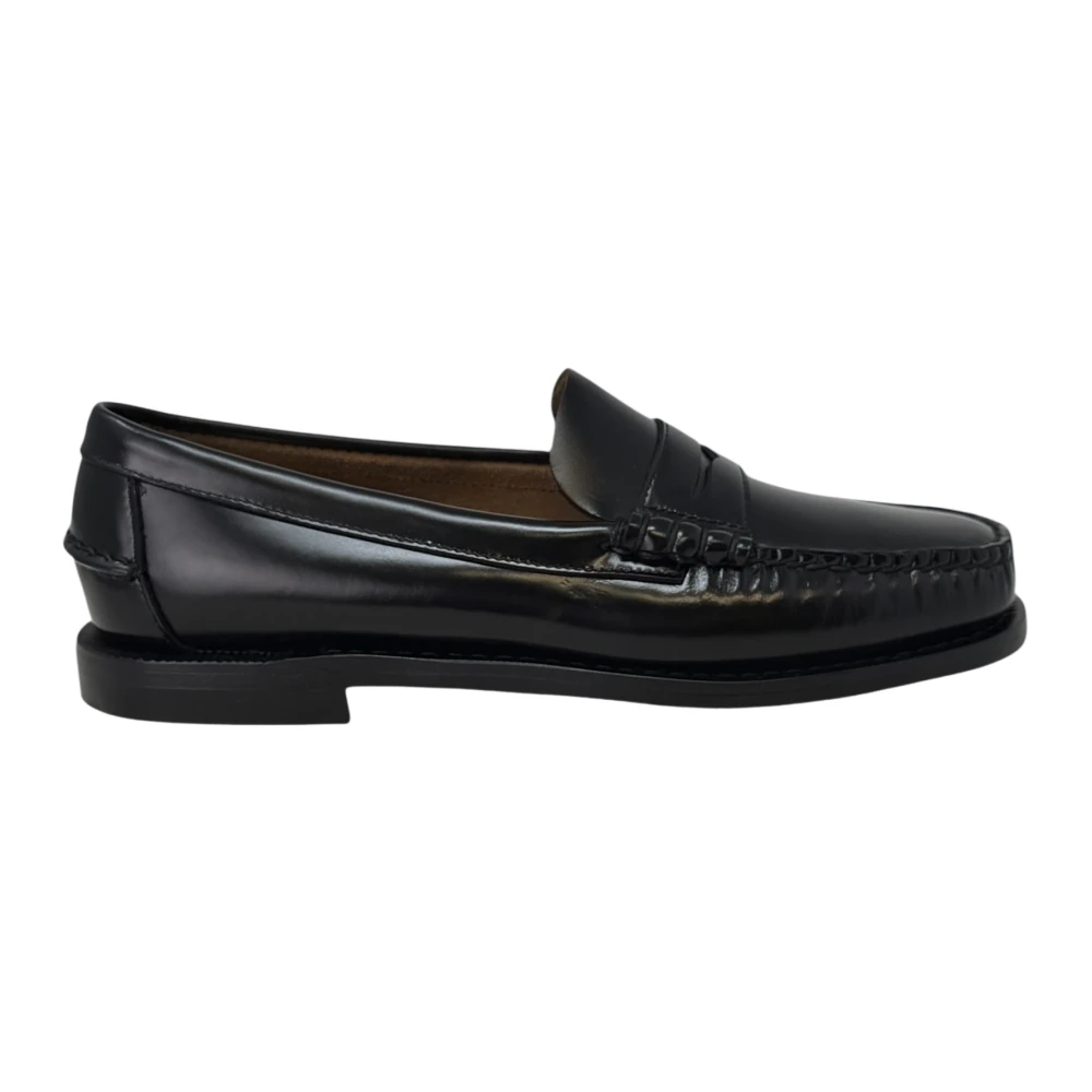Sebago Damen Schwarz, Leder Für 7001530 Klassische Leder-Mokassins Dan Schwarz (40), Flach, 1 Bis 3 Cm, Keine, Lässig, Party - Bild 6