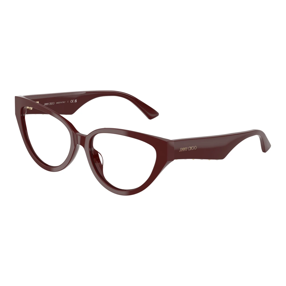 Jimmy Choo , Glasses, Female, Red, 53 Mm, Fashion Eyeglasses In Burgundy Color