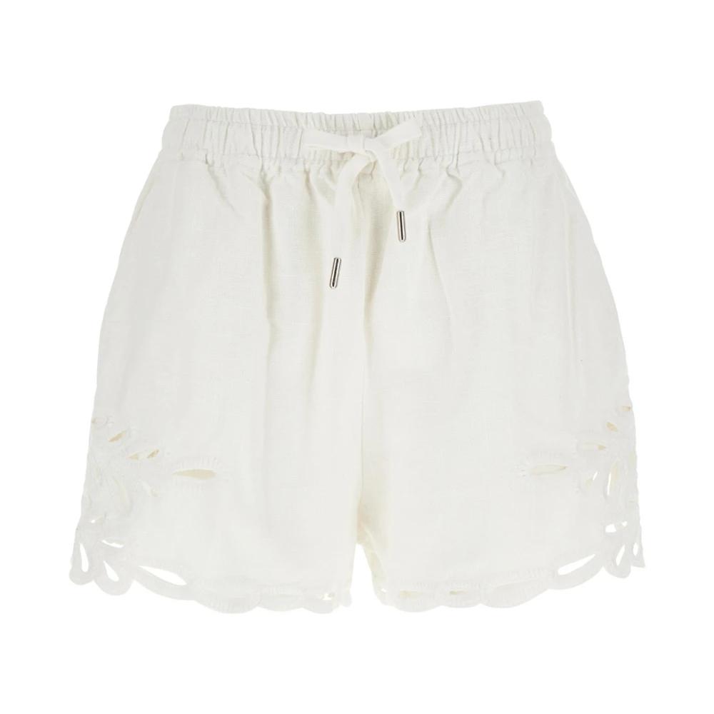 Marant Étoile Women's White Embroidered Drawstring Shorts - Short Shorts - 2XS - Shorts